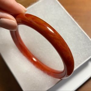 Genuine Red Jade Bangle - 58.45mm